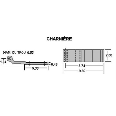 Charnière Manac non-percée Charnière Manac non-percée